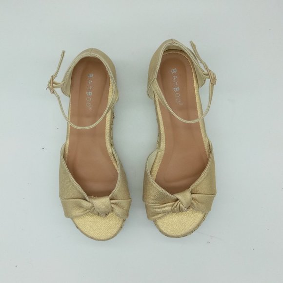 Bamboo Infinity Knot Metallic Platform Espadrille - Picture 6 of 13